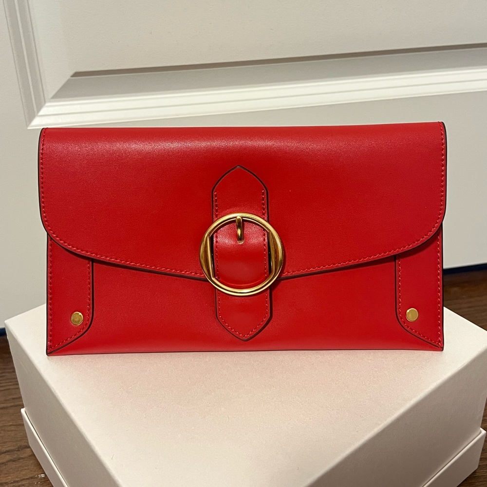 Banana Republic Leather Clutch Red